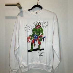 White WHOLE x Daniel Johnston Crewneck Sweater